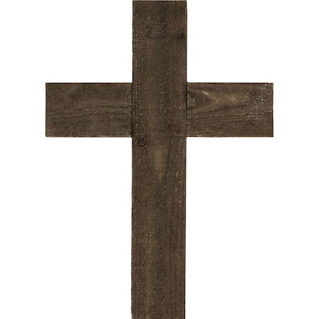 Ekena Millwork 16"W x 24"H x 1 1/2"D Vintage Farmhouse Cross, Barnwood Decor Collection, Pebble Grey DECR016X024X1500CRSPG